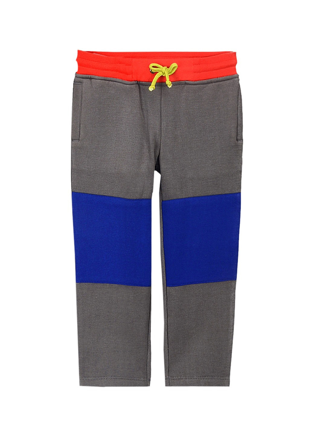 Cherry Crumble Boys Grey & Blue Regular Fit Printed Regular Trousers