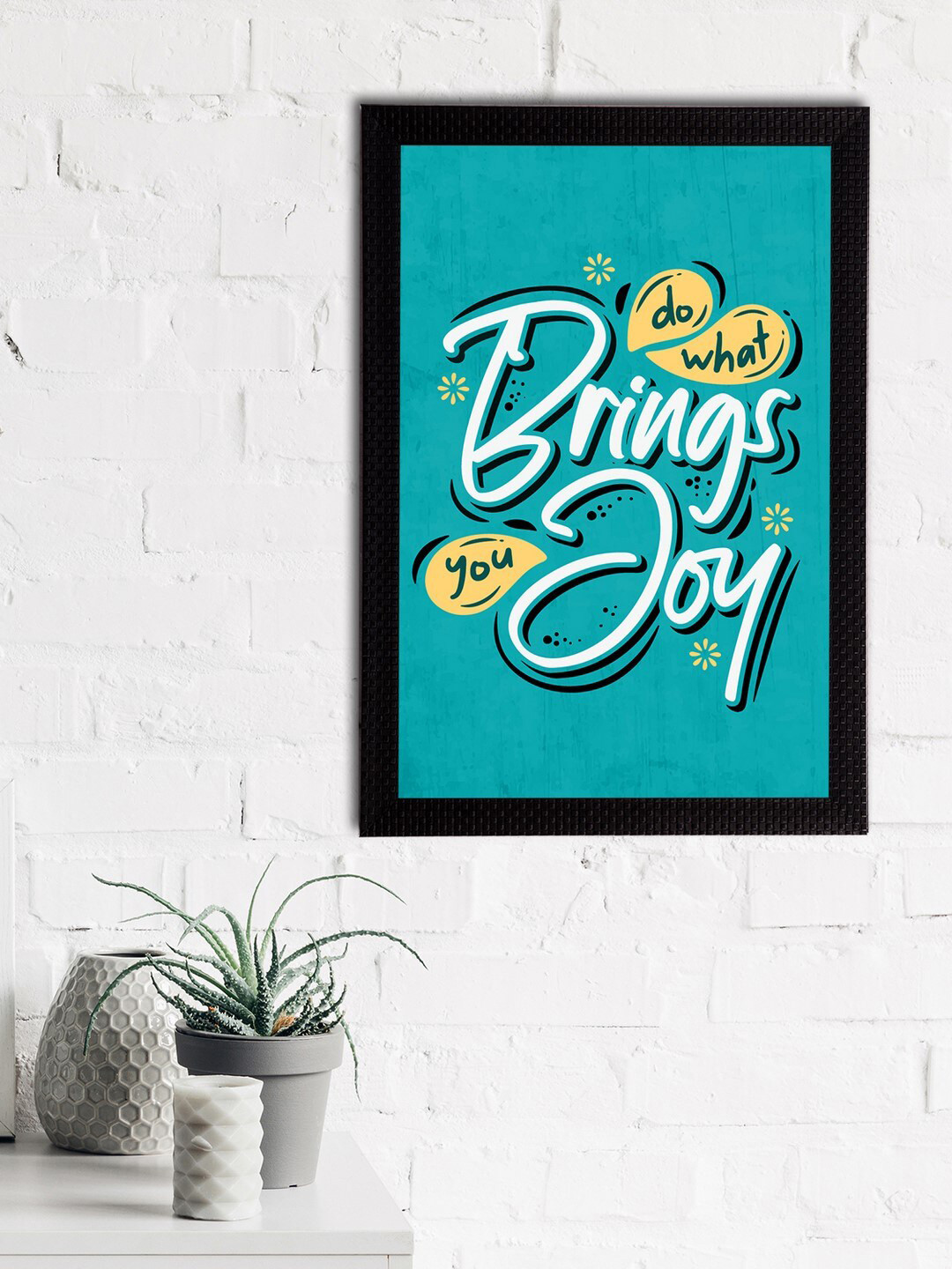eCraftIndia Blue & White Quirky Quote Satin Matt Textured UV Art Paintings