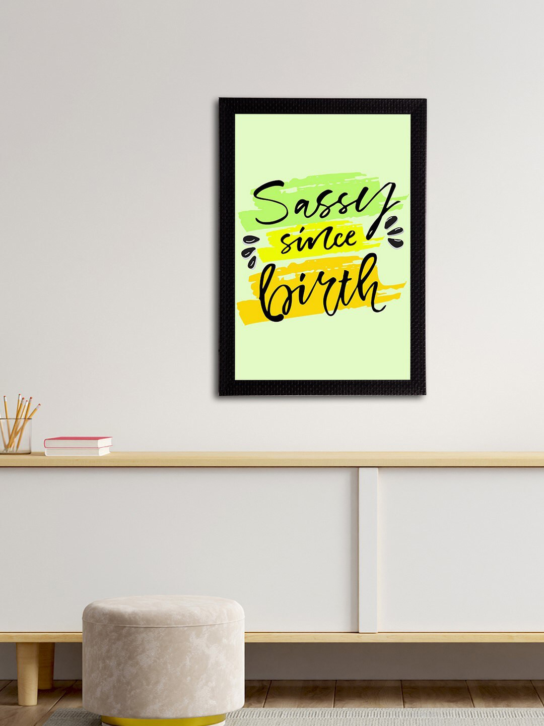 eCraftIndia Quotes Green Wall Living Room Rectangle Paintings Wall Art -19.69 x 13.78In