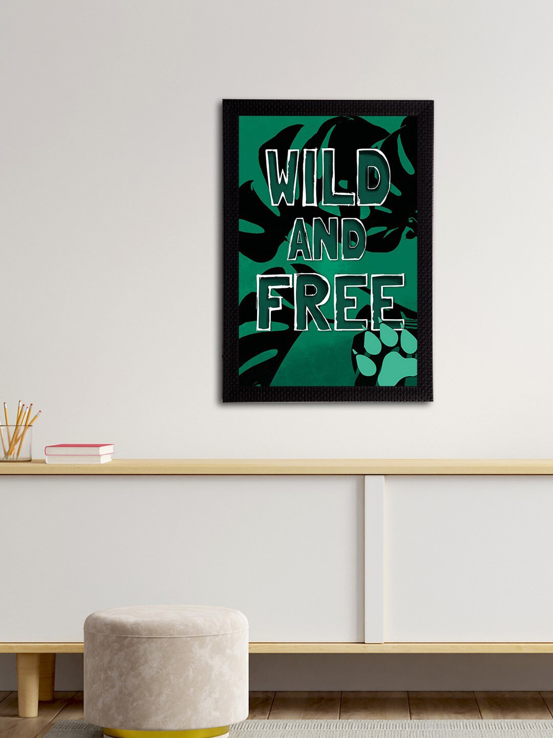 eCraftIndia Quotes Green Wall Living Room Rectangle Photographs Wall Art -19.69 x 13.78In