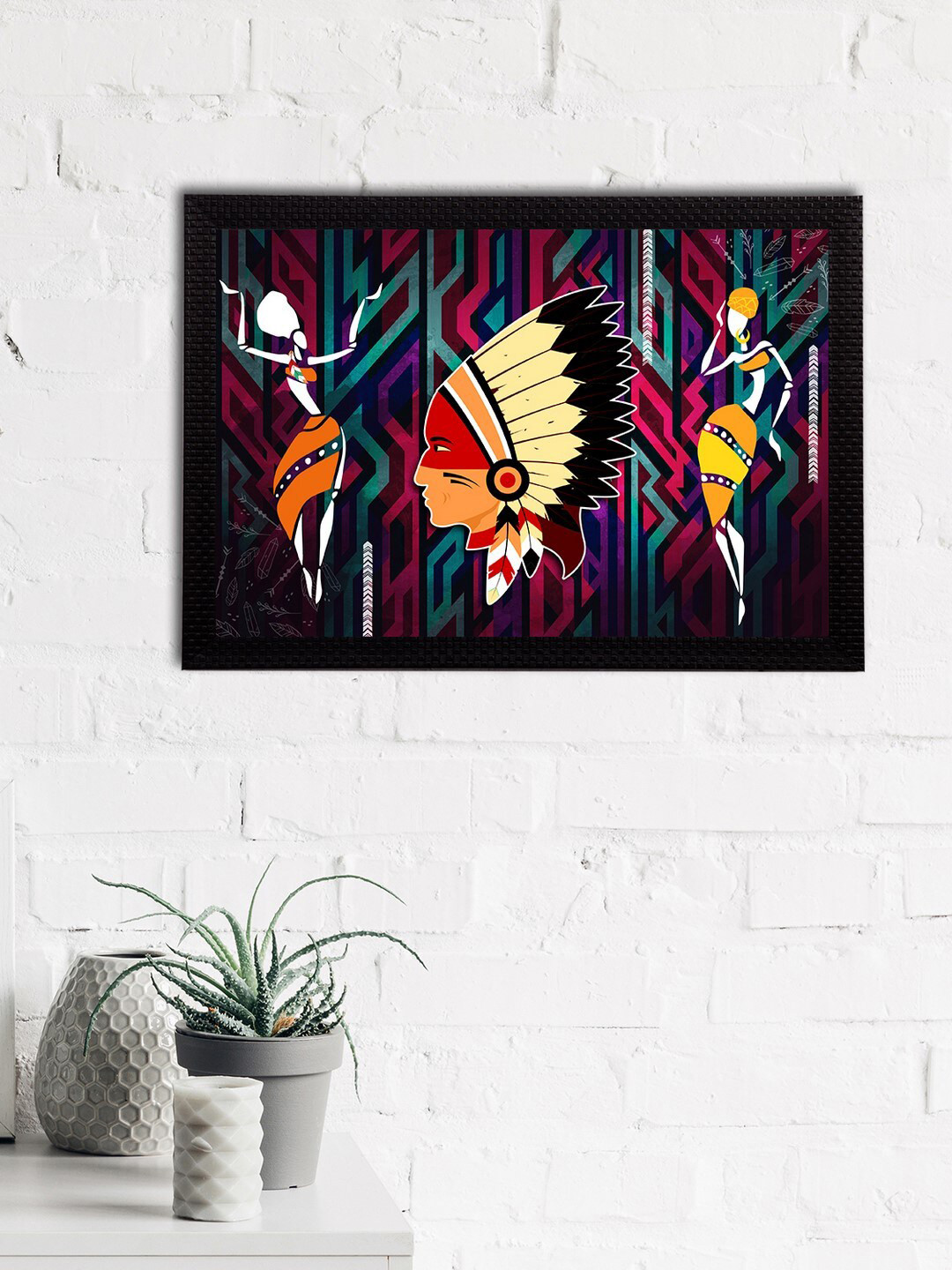 eCraftIndia Tribal Theme Paper Wall Rectangle Paintings Wall Art -10 x 14In