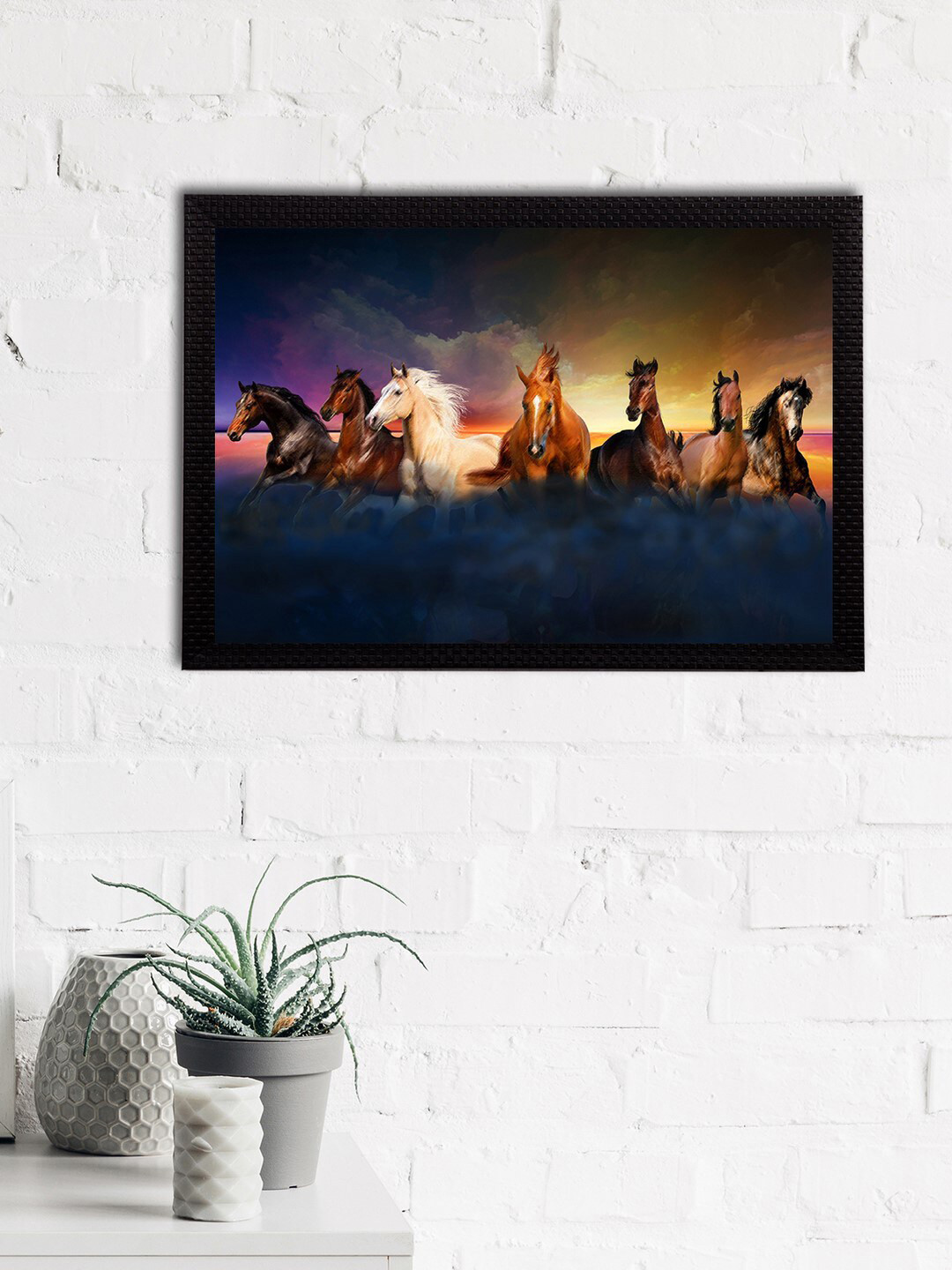 eCraftIndia Synthetic Wood Wall Rectangle Paintings Wall Art - 35 x 25 In