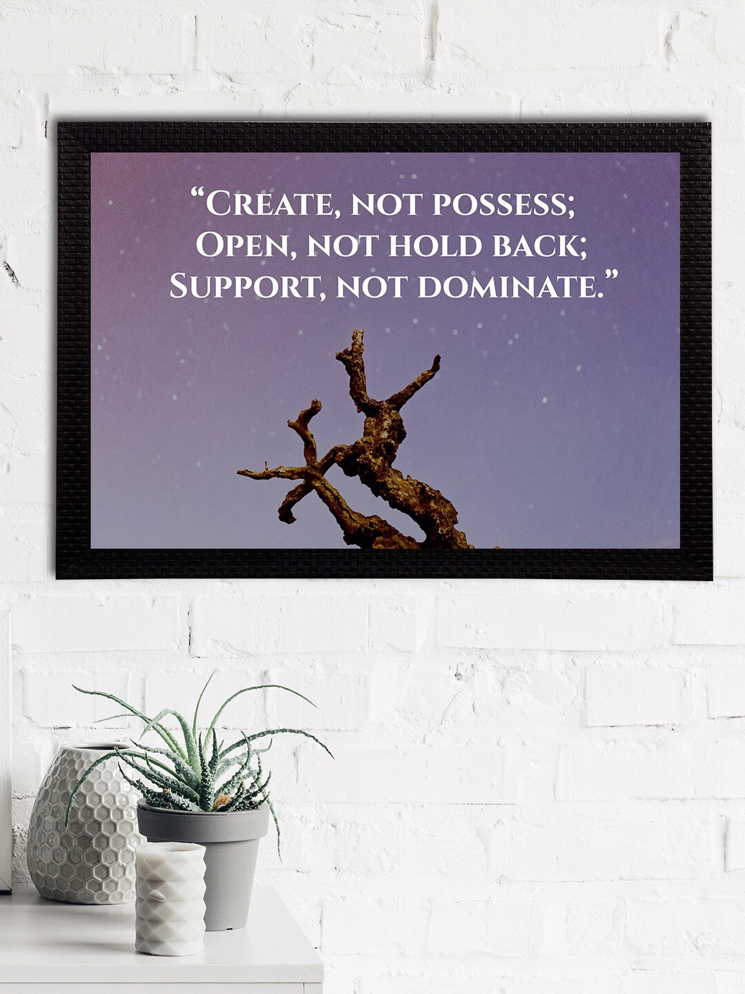eCraftIndia Quotes Purple Wall Living Room Rectangle Photographs Wall Art -19.69 x 13.78In