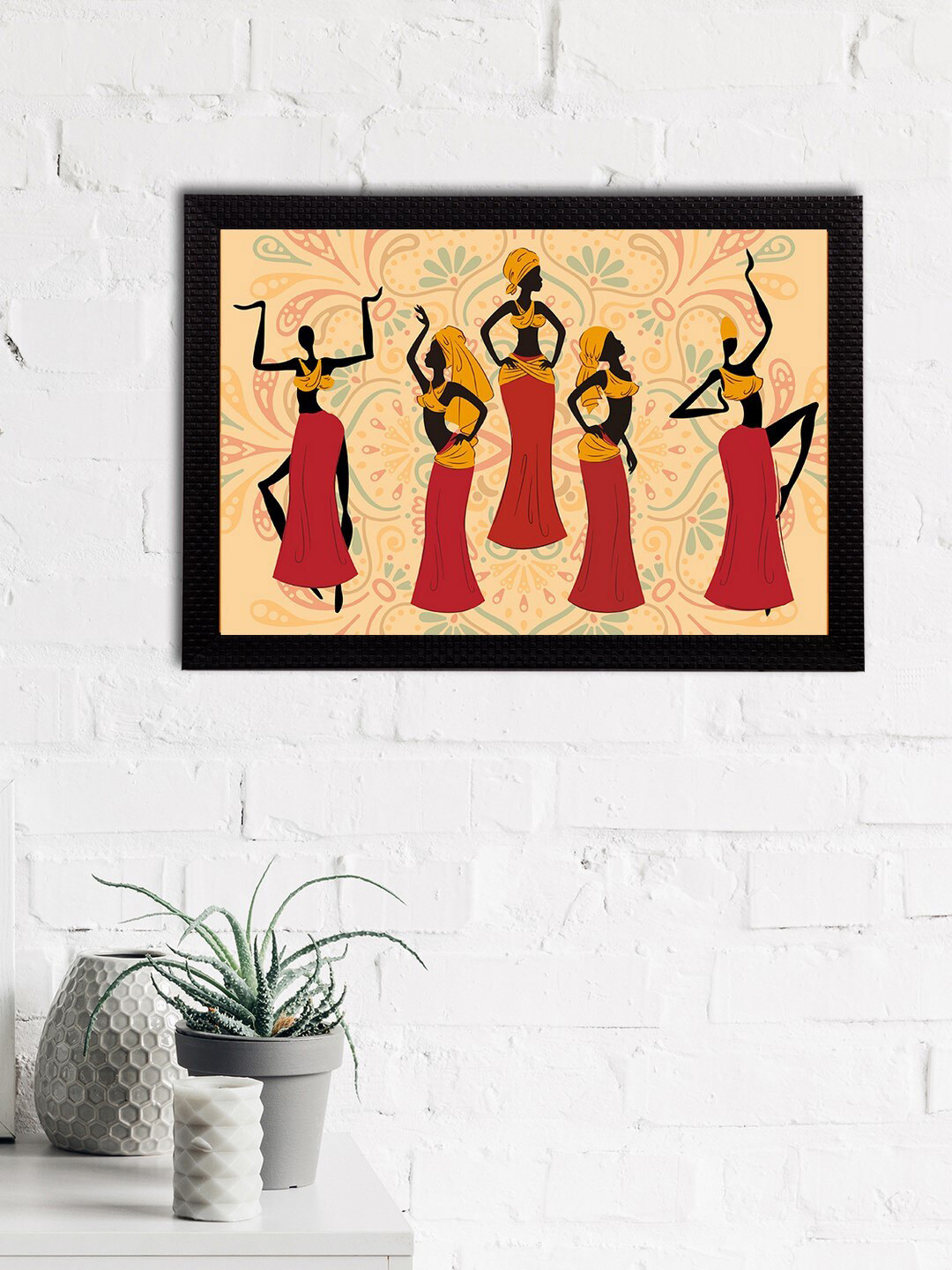 eCraftIndia Multicoloured Tribal Theme Satin Matt Texture UV Wall Art