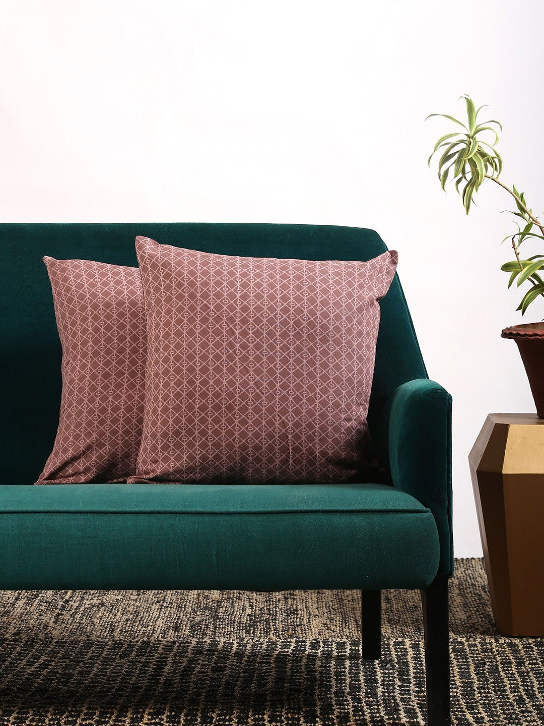 Contrast Living Geometric Cotton Breathable 2 Piece Square Cushion Covers - 19.7x19.7In