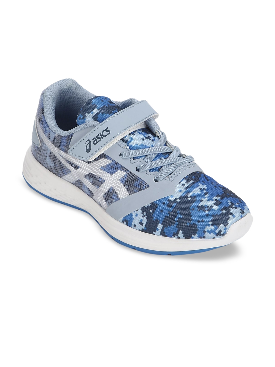 ASICS Kids Navy Blue White PATRIOT 10 PS Running Shoes