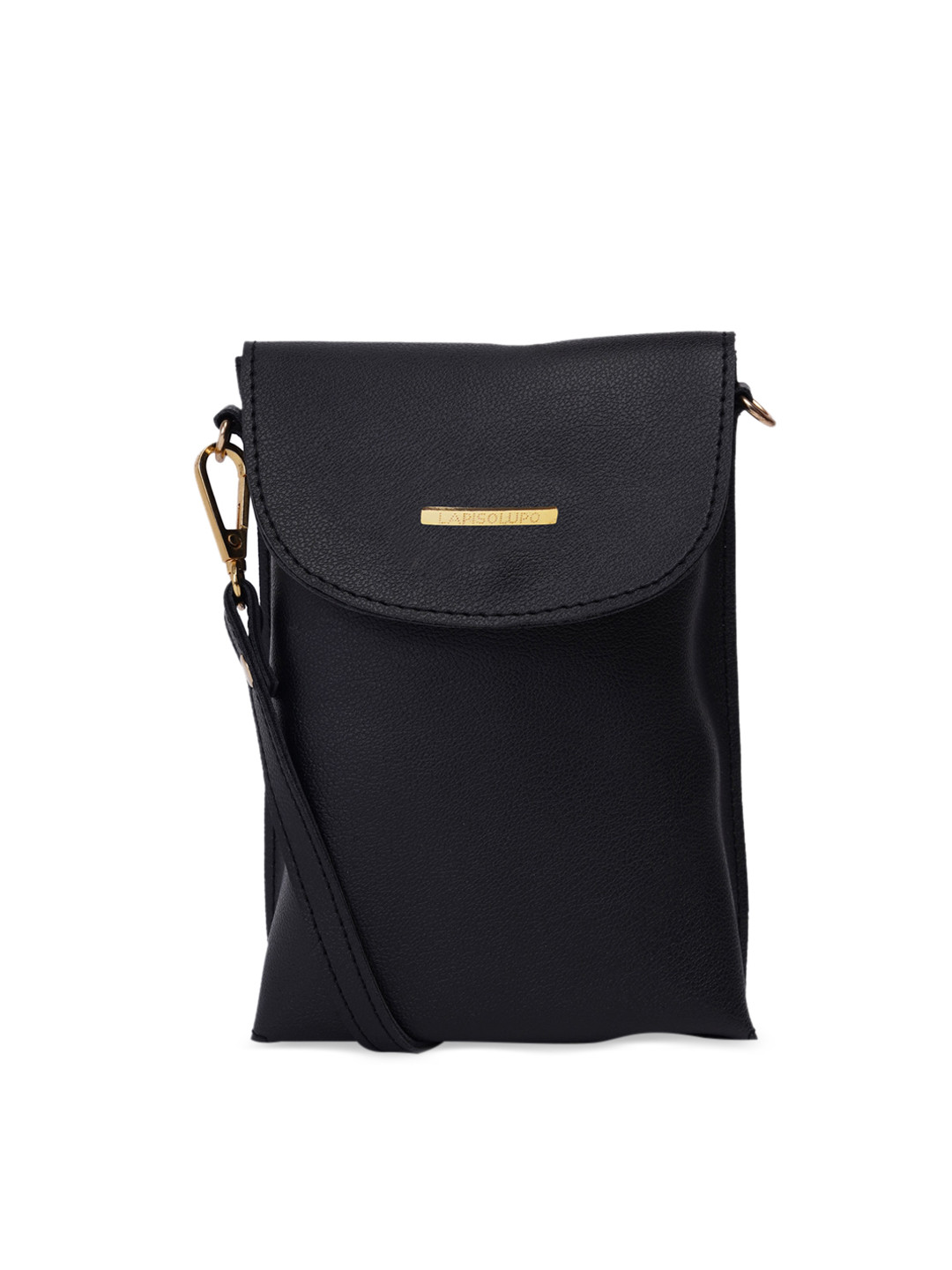 Lapis O Lupo Black Solid Sling Bag
