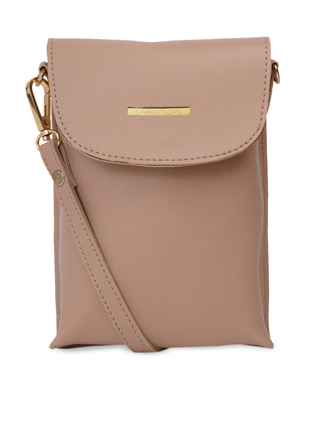 Lapis O Lupo Beige Solid Sling Bag
