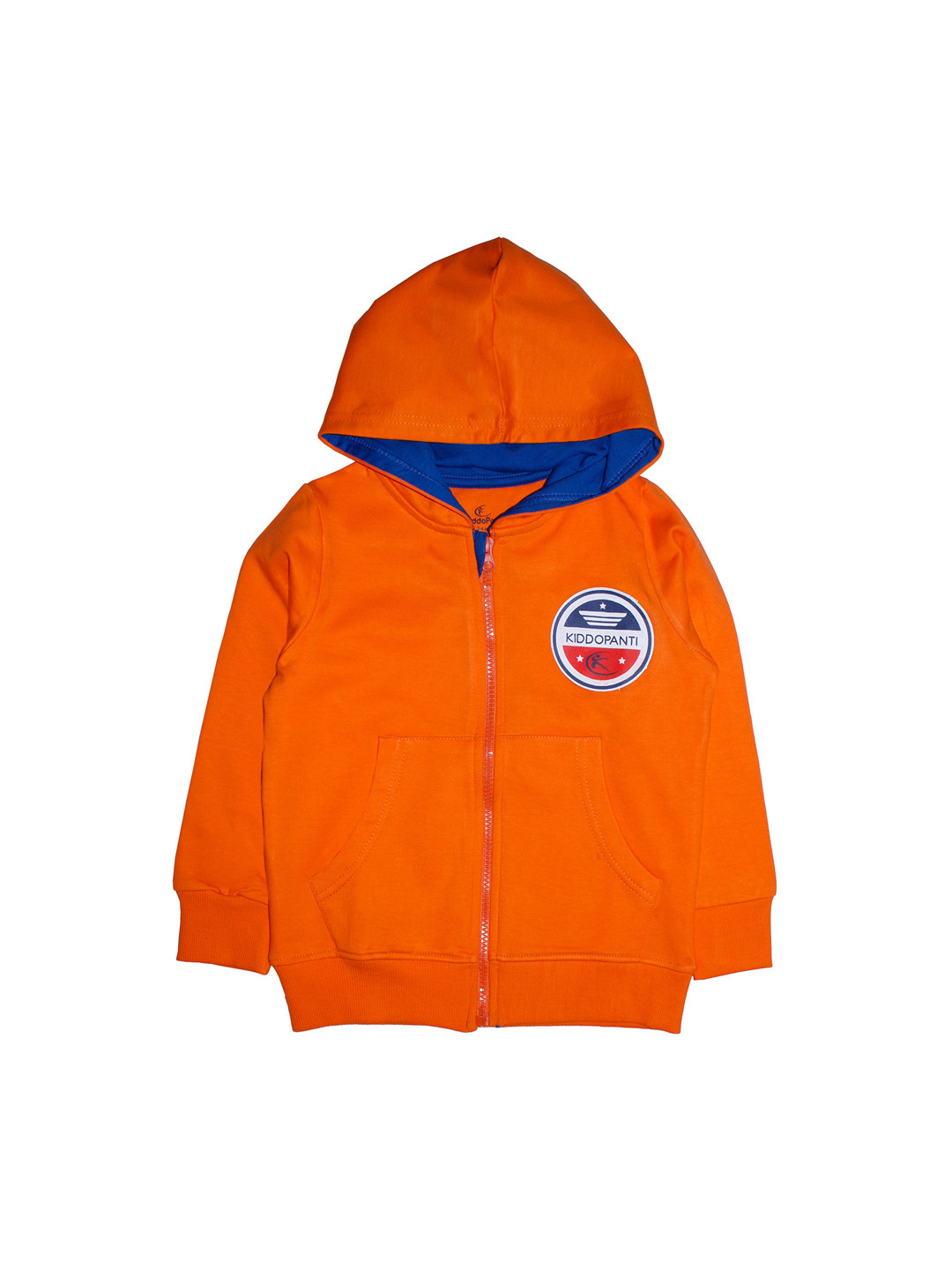 KiddoPanti Boys Orange Solid Sweatshirt