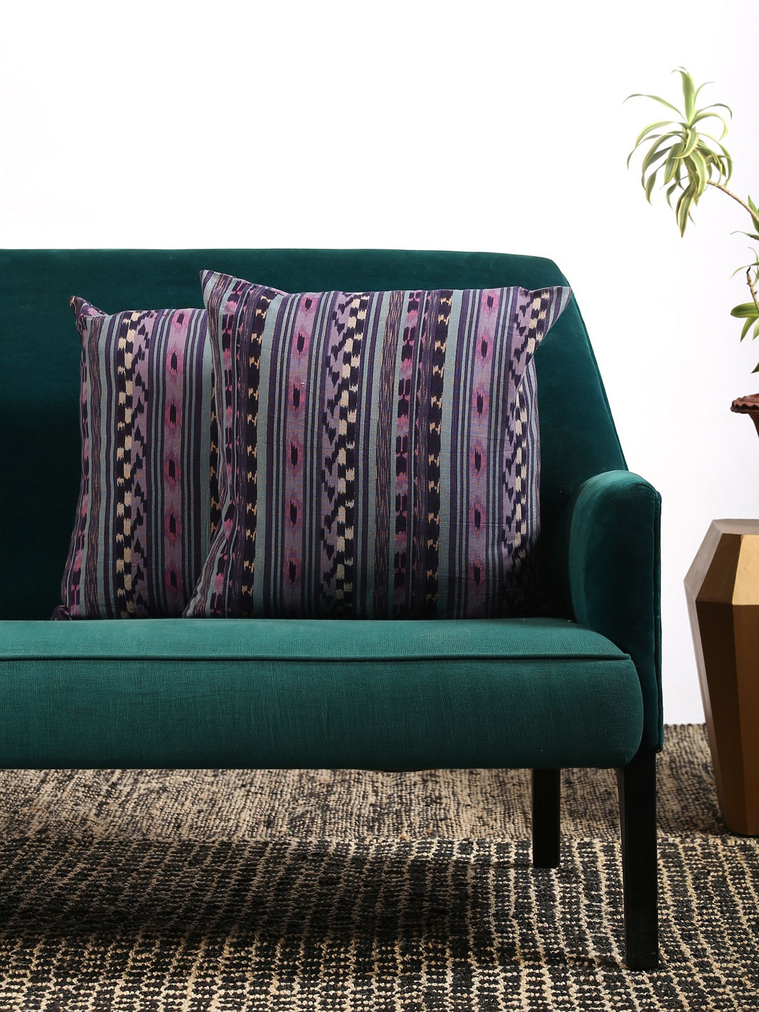 Contrast Living Abstract Cotton Washable 2 Piece Square Cushion Covers - 19.7x19.7In