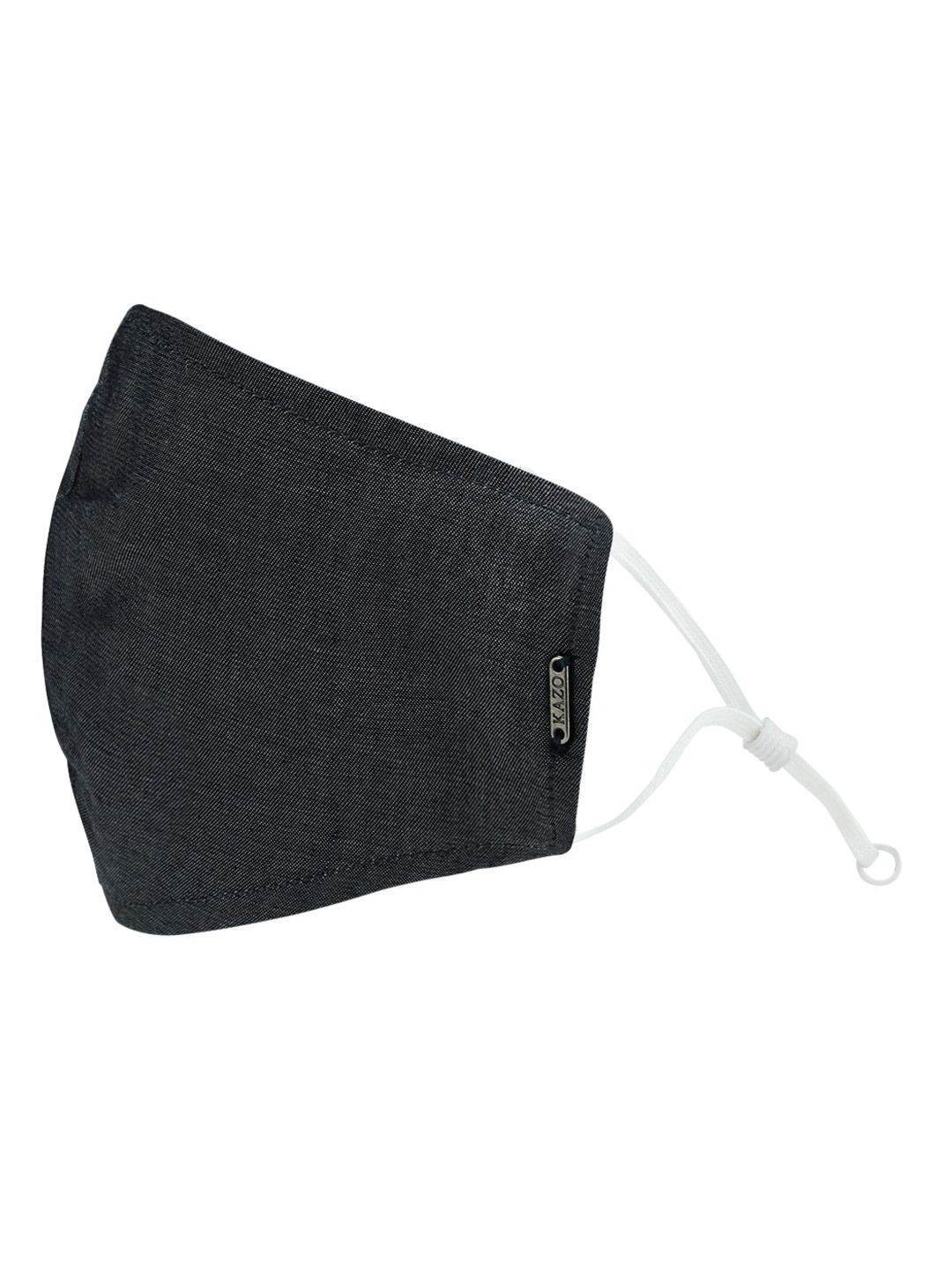 Kazo Women Black Self Design 2-Ply Chambray Layered Cloth Mask