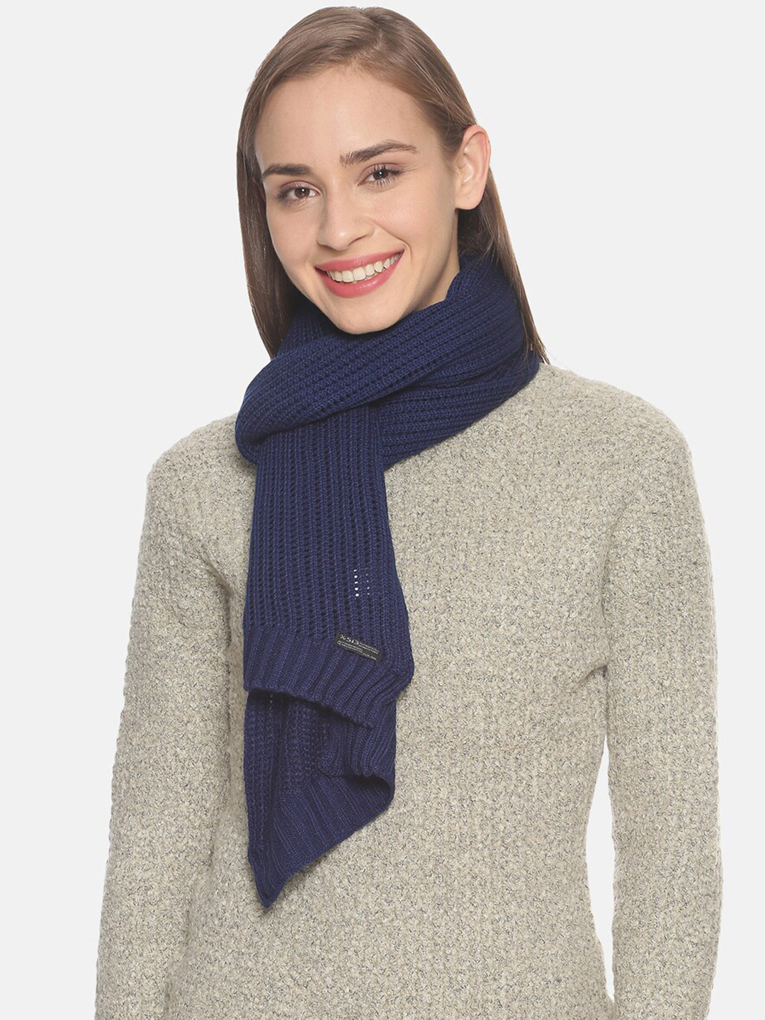 513 Women Blue Solid Muffler
