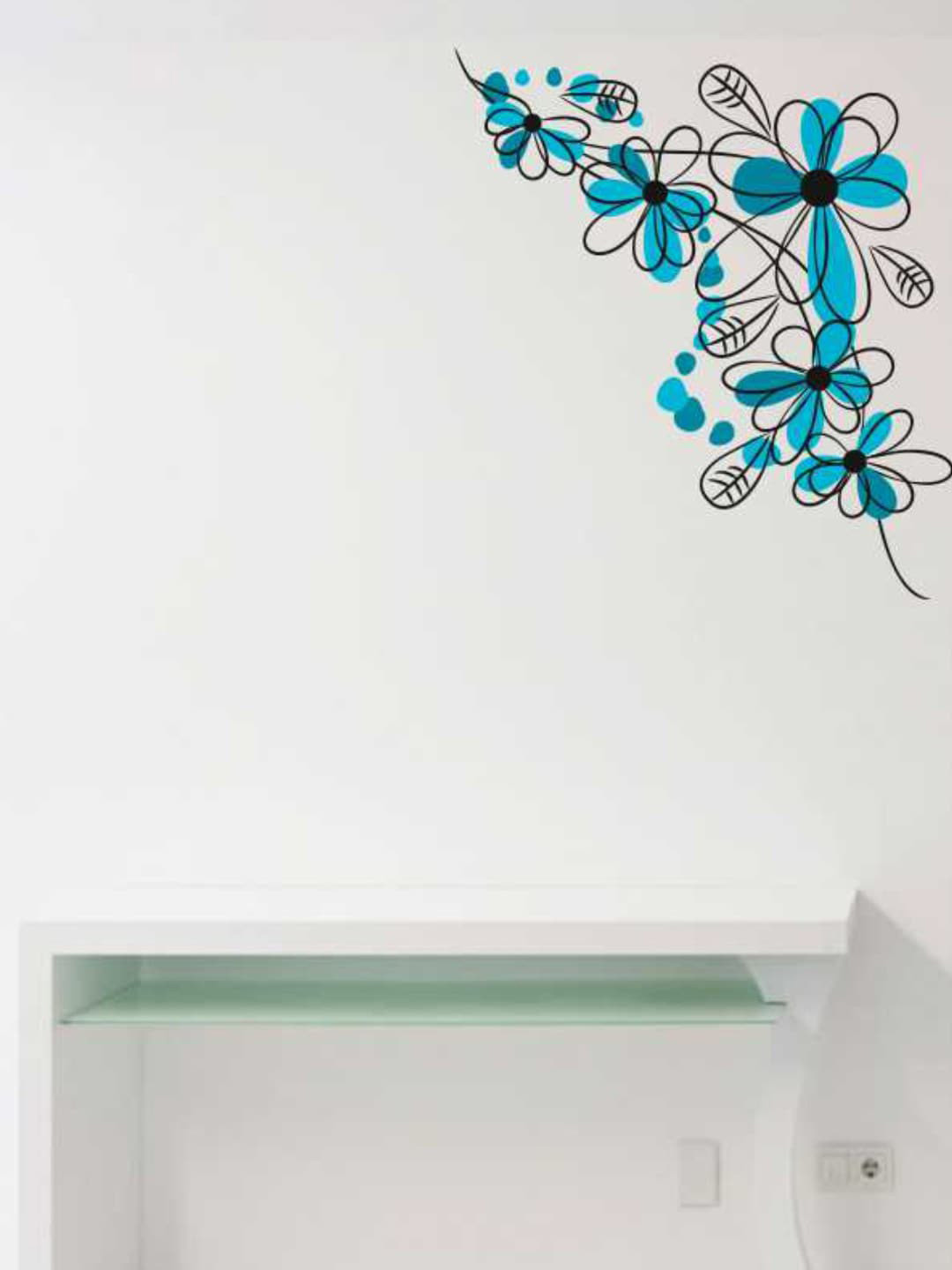 rawpockets Blue & Black Border Decorative Wall Stickers