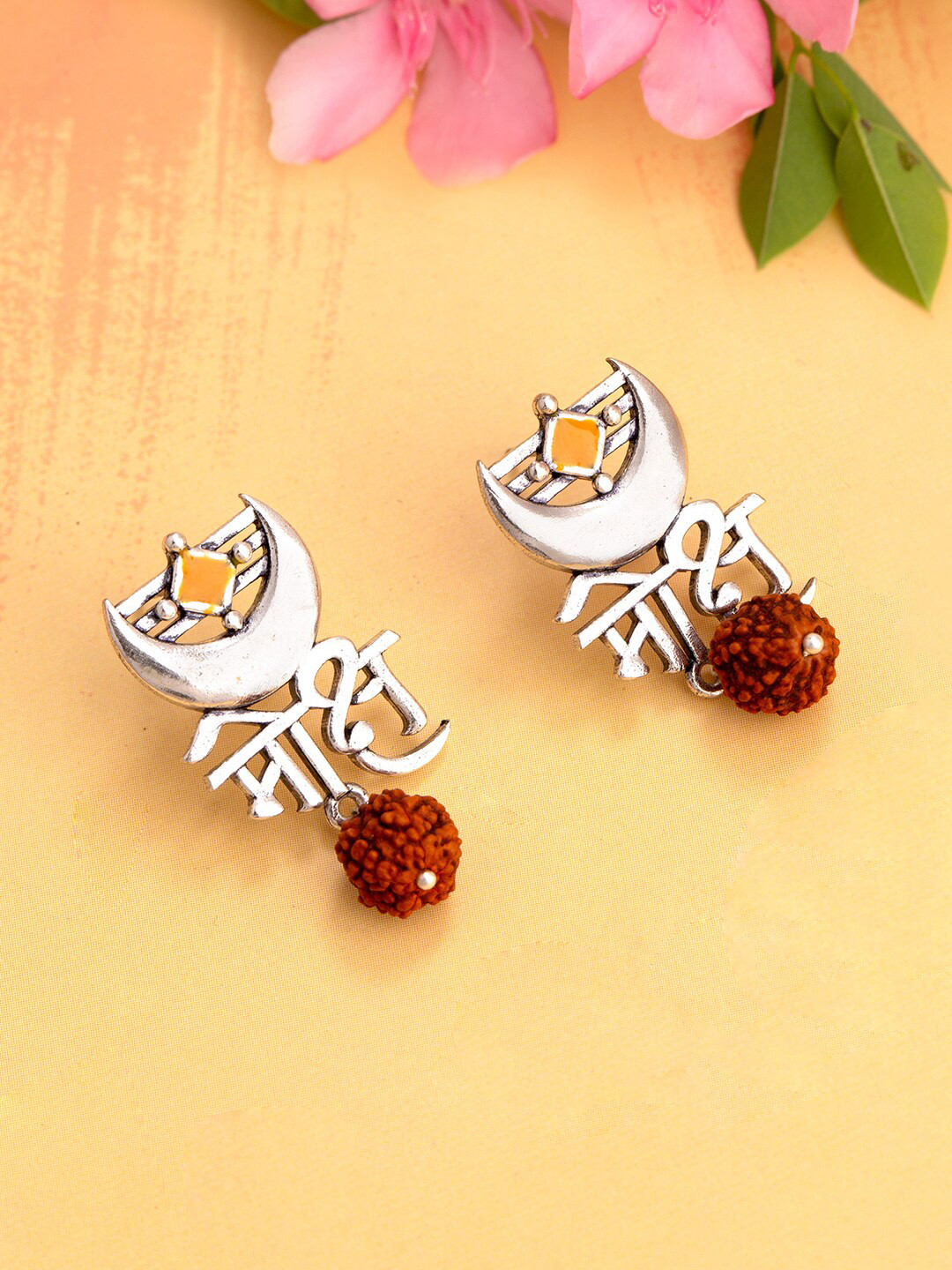 Aham Brahmasmi Moksh Rudraksha Beads Earrings