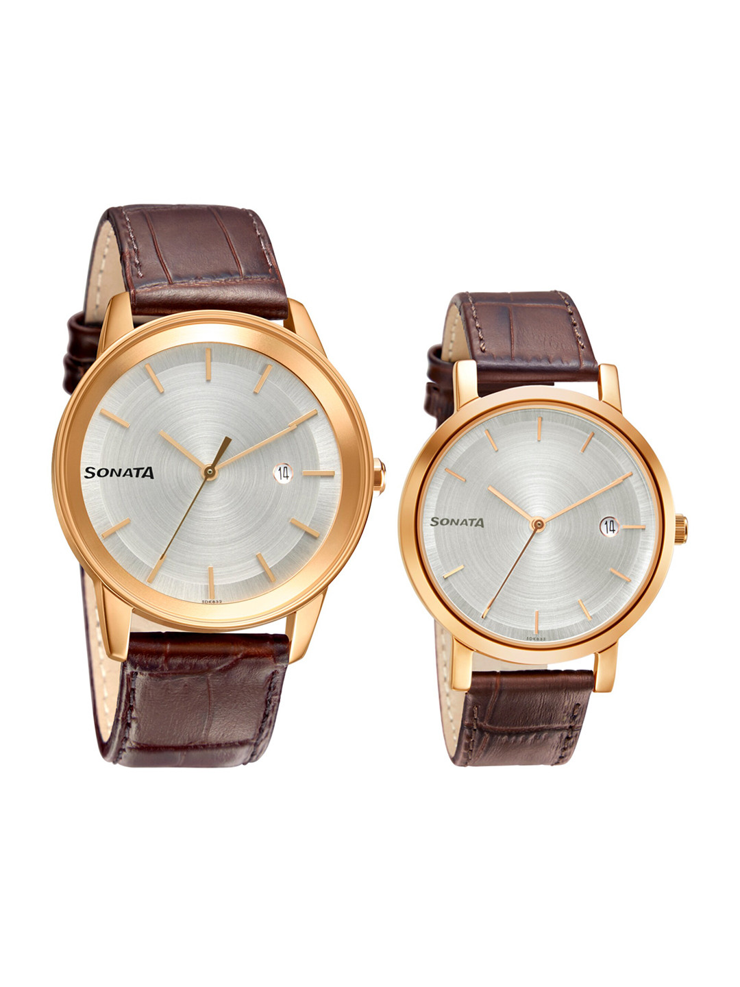 Sonata His & Her White Analogue Watches 71338164WL01