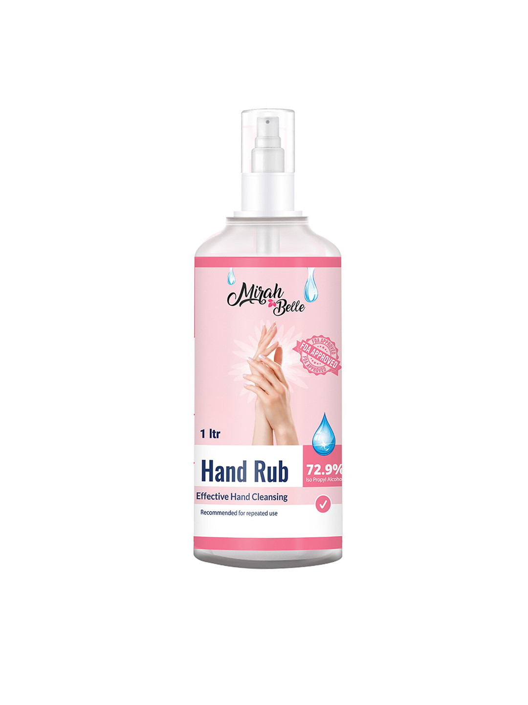 Mirah Belle Hand Rub Sanitizer Spray With Dispenser Pump - 1000 ml