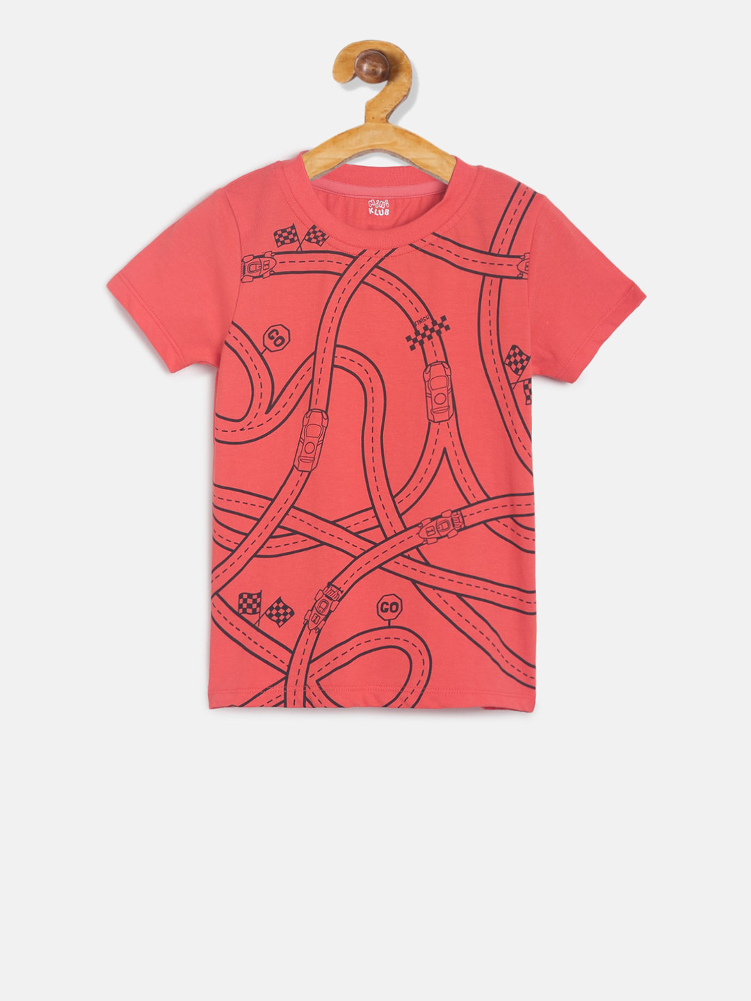 MINI KLUB Girls Red Printed Hood T-shirt