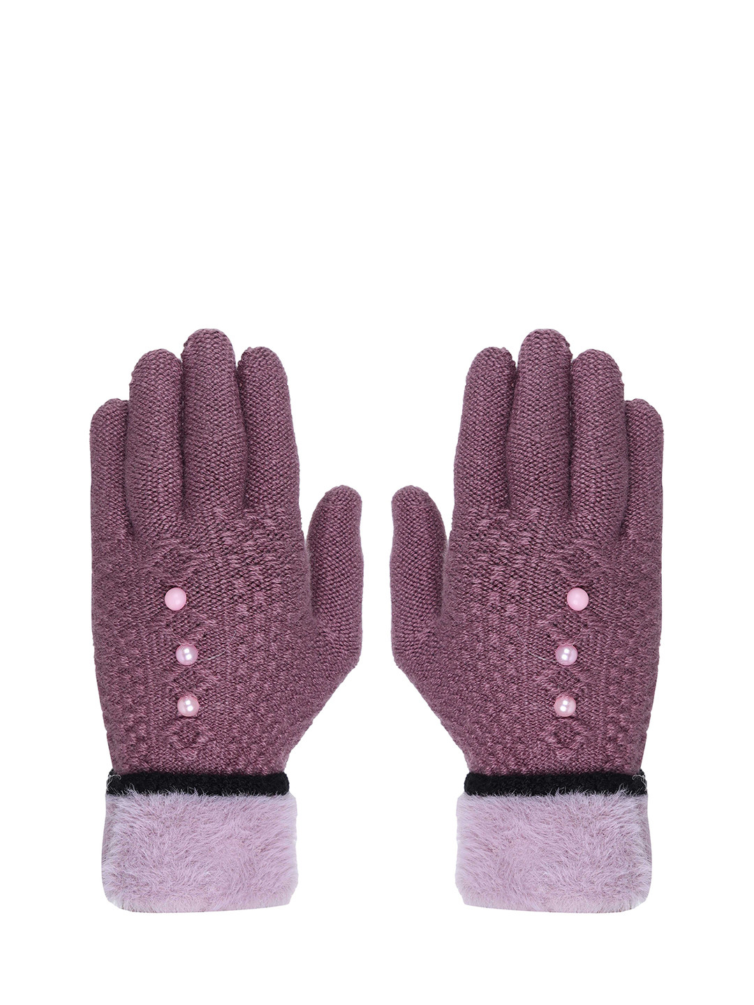 FabSeasons Women Purple Solid Acrylic Gloves