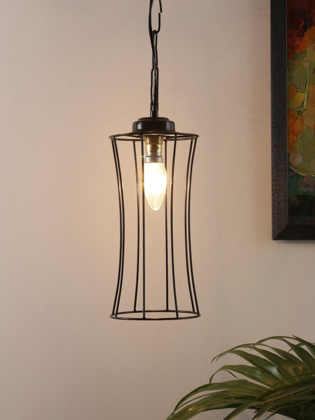 Devansh Black Solid Ceiling BAND Hanging Lamp