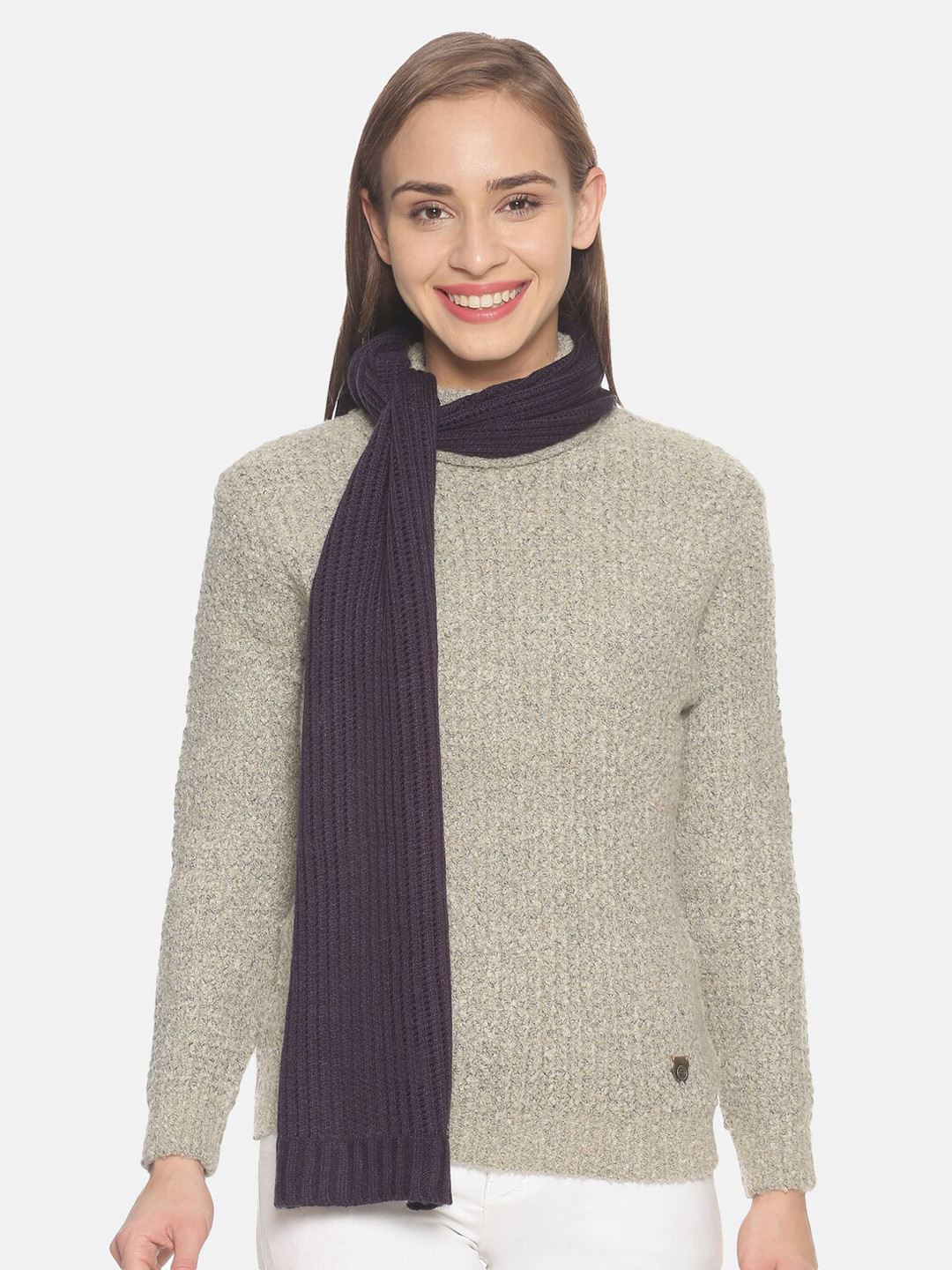 513 Women Purple Solid Muffler