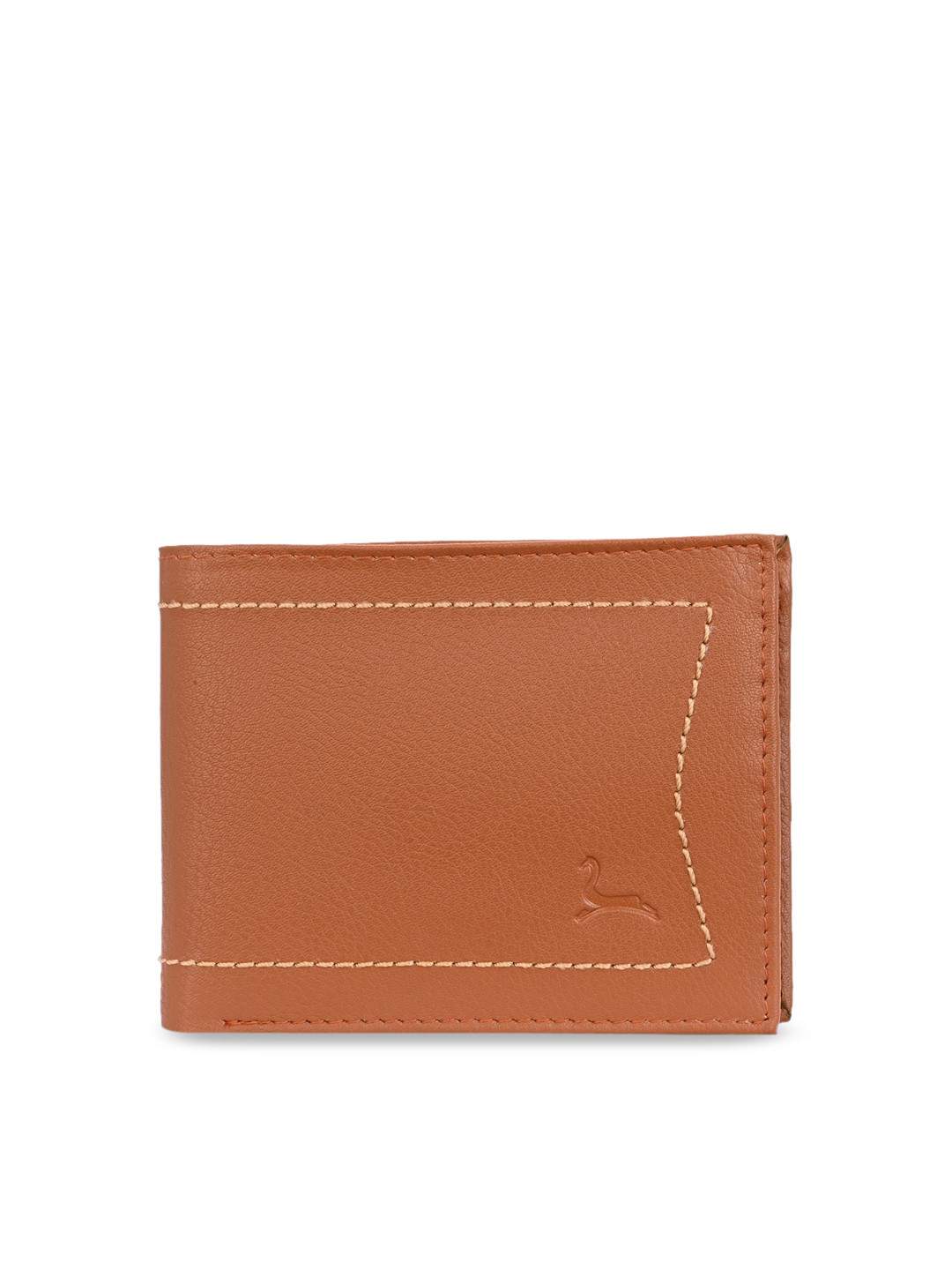 Pacific Gold Men Tan Brown Solid Two Fold Wallet