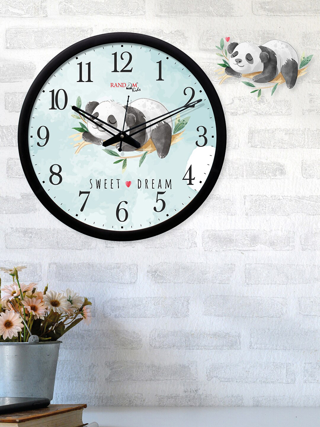 RANDOM Blue Round Printed 30cm Analogue Wall Clock