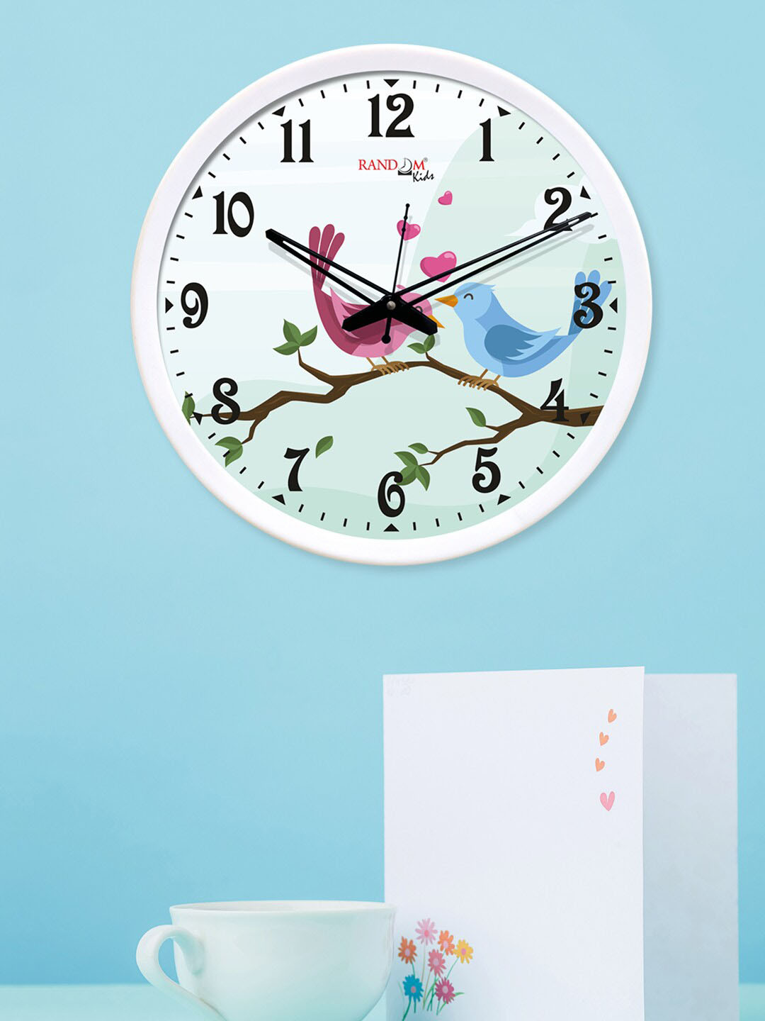 RANDOM Green Plastic Large Display Round Battery Analogue Wall Clock-30.5cm