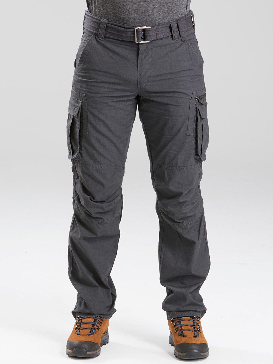 Decathlon Forclaz Men Grey Durable Travel & Trekking Cargo Trousers