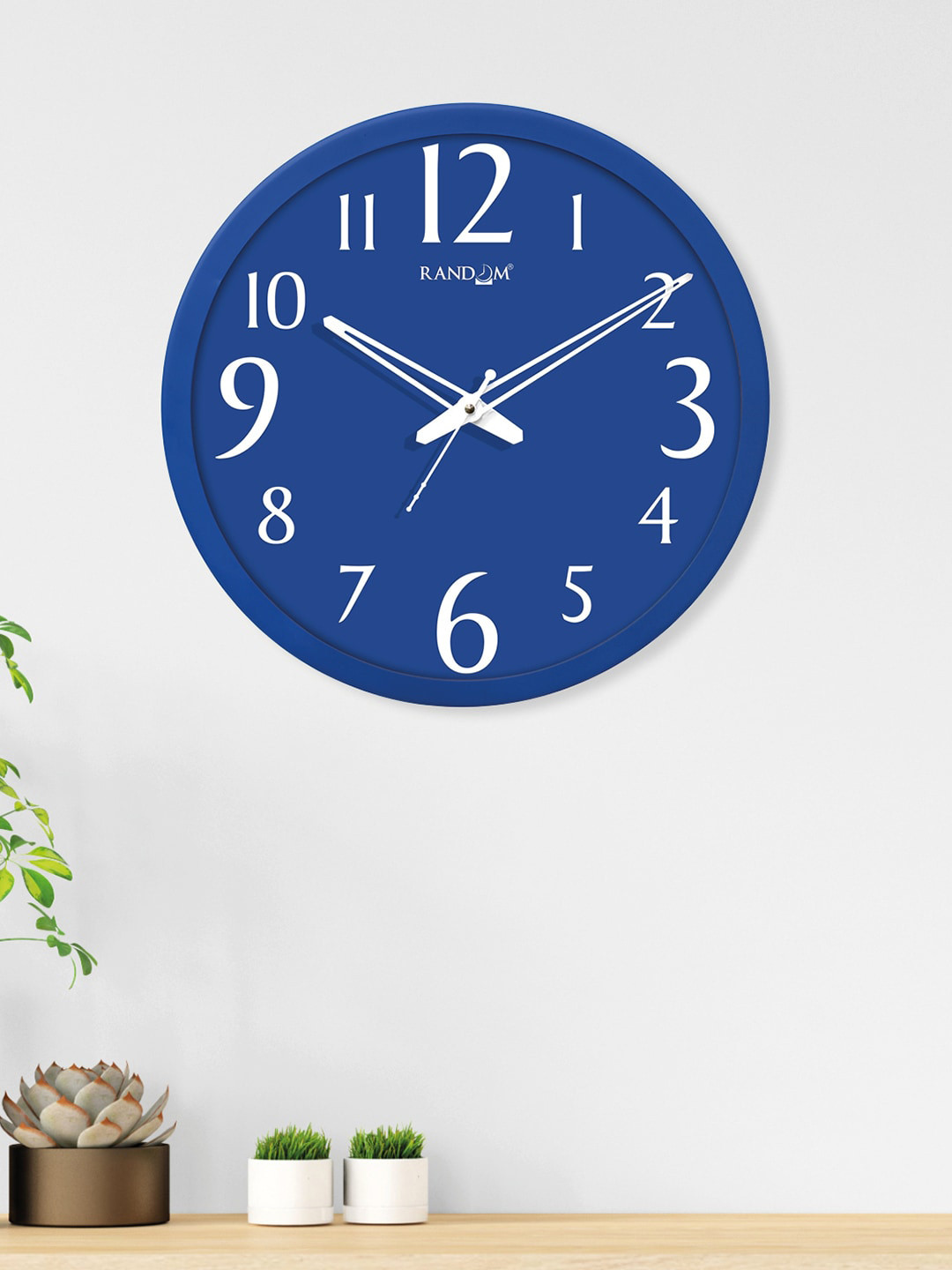 RANDOM Blue Solid 30.48 cm Analogue Wall Clock