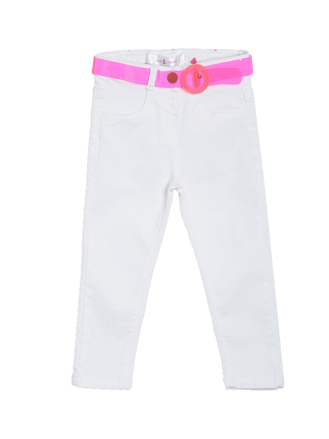 TALES & STORIES Girls White Slim Fit Jeans