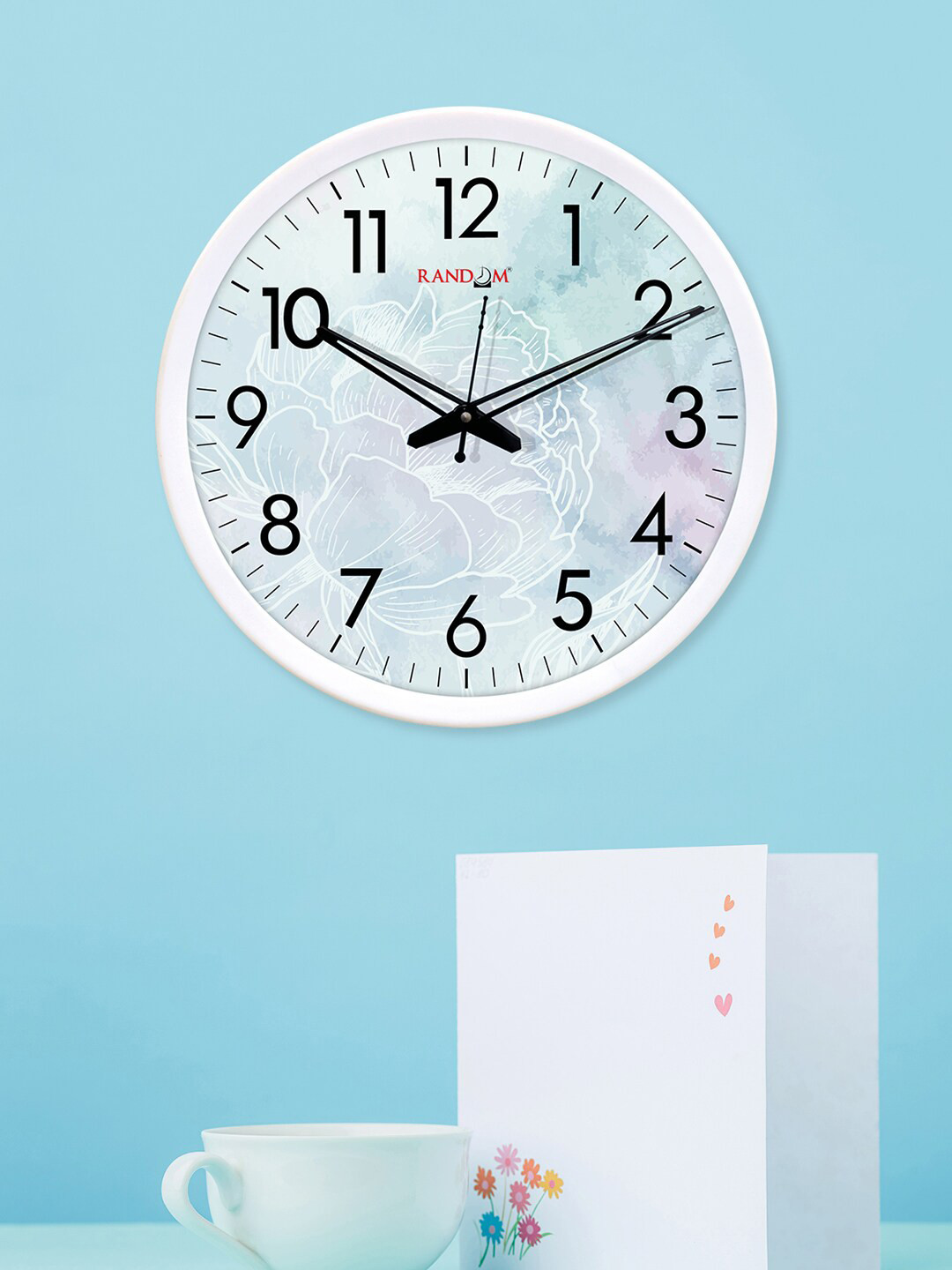 RANDOM White Round Printed 30.48 cm Analogue Wall Clock