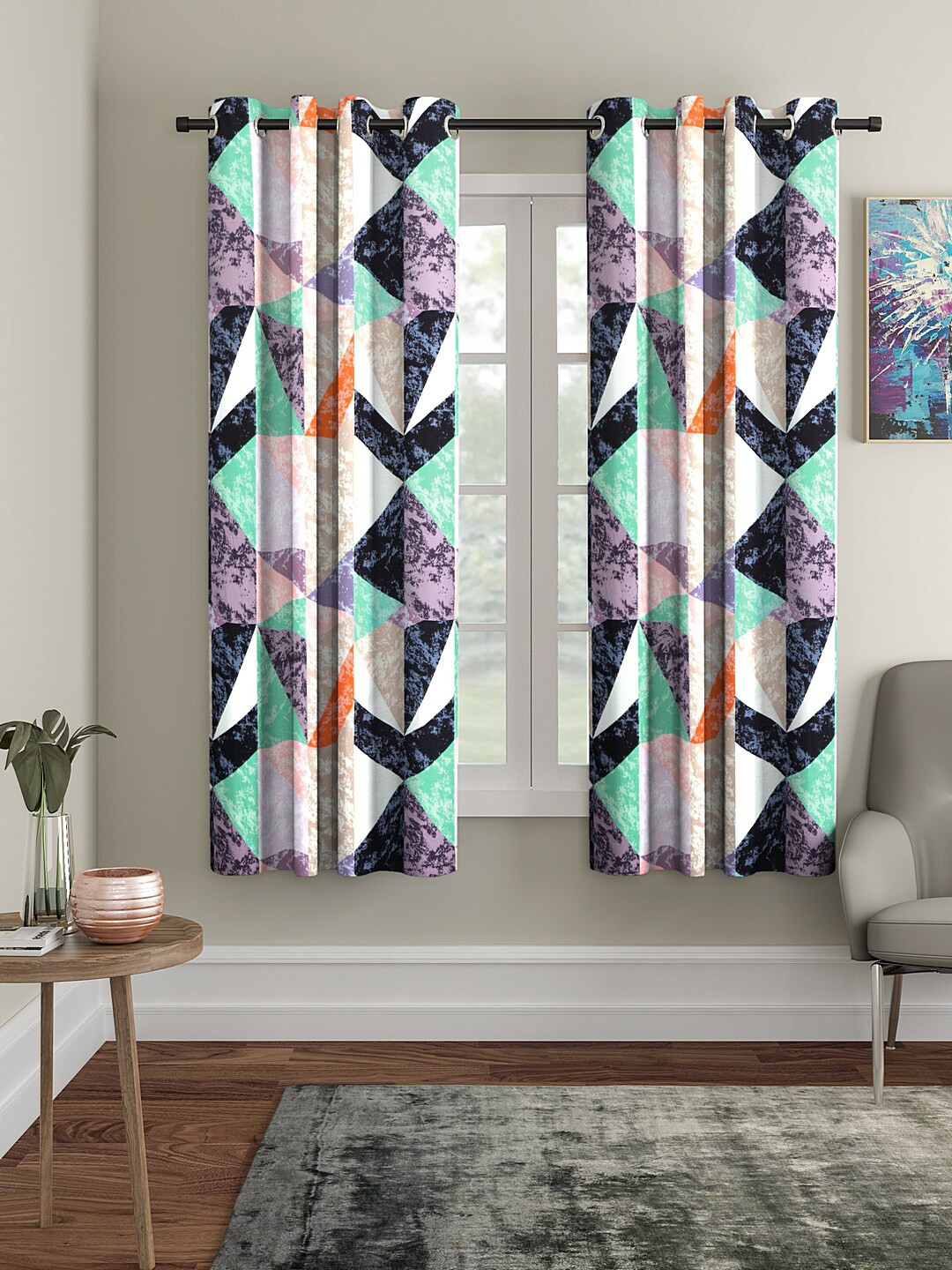 Cortina Multicoloured Set of 2 Printed Window Curtains