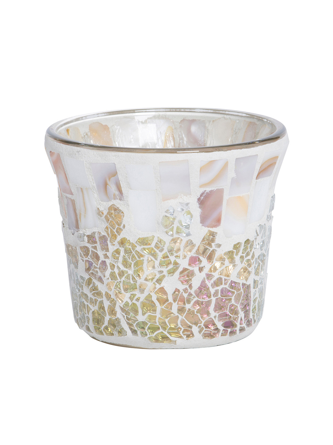 YANKEE CANDLE White & Gold-Toned Candle Holder