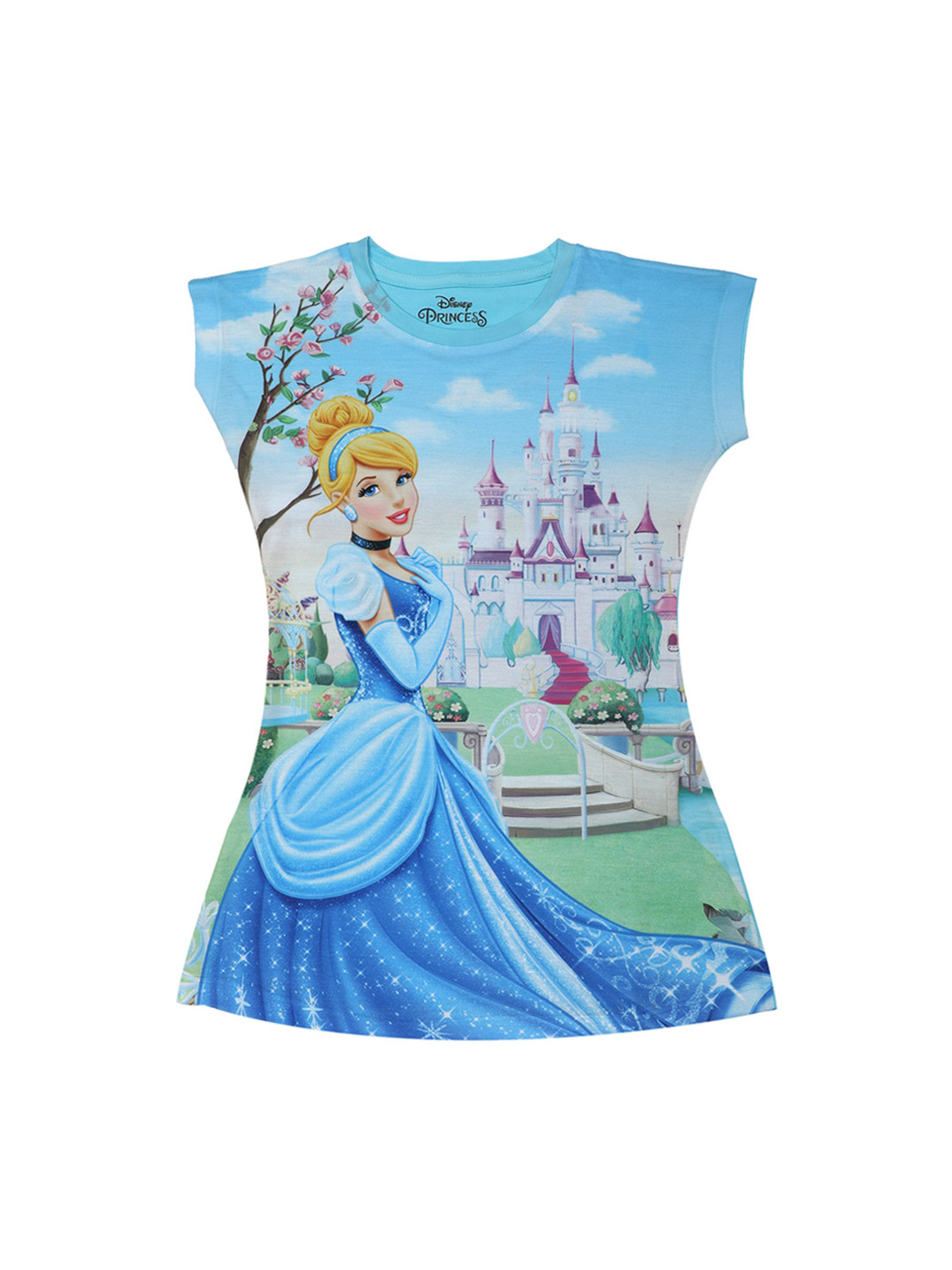 Disney Princess Girls Blue Printed Sheath Dress