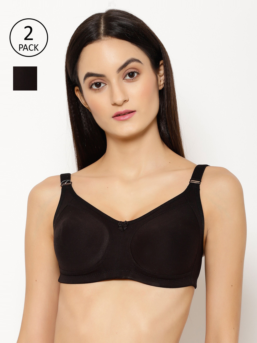 Floret Pack of 2 Minimizer Bra Non Padded Non-Wired Full Coverage Cotton Moulded Cups