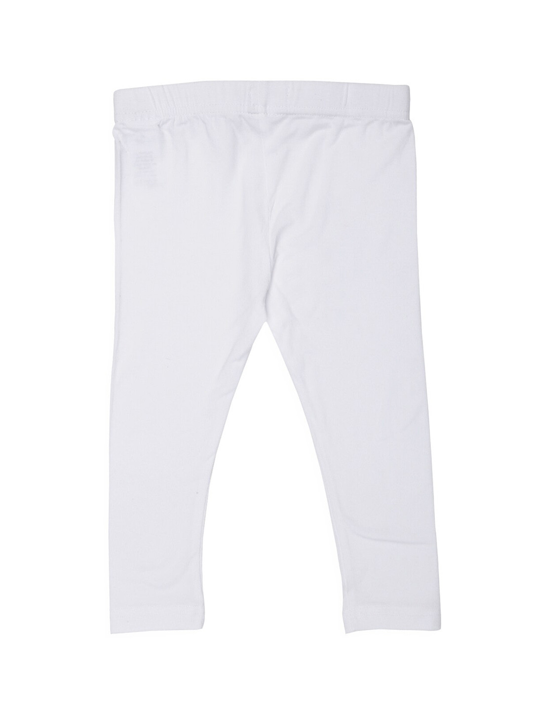 De Moza Girls White Solid Ankle-Length Leggings