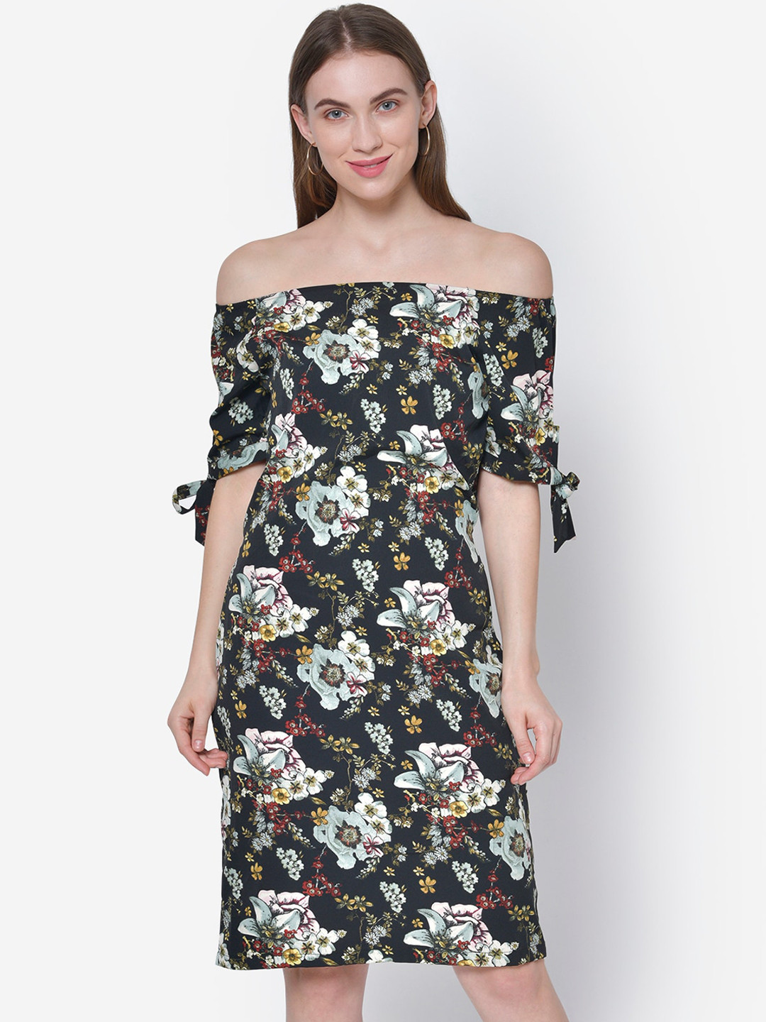 Martini Women Black Printed A-Line Dress