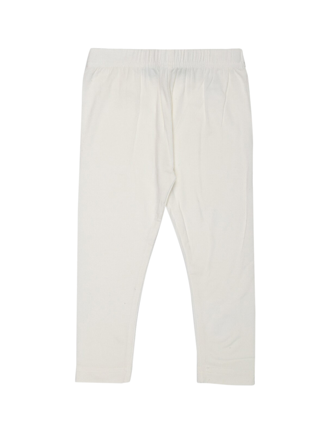 De Moza Girls Off-White Solid Ankle-Length Leggings