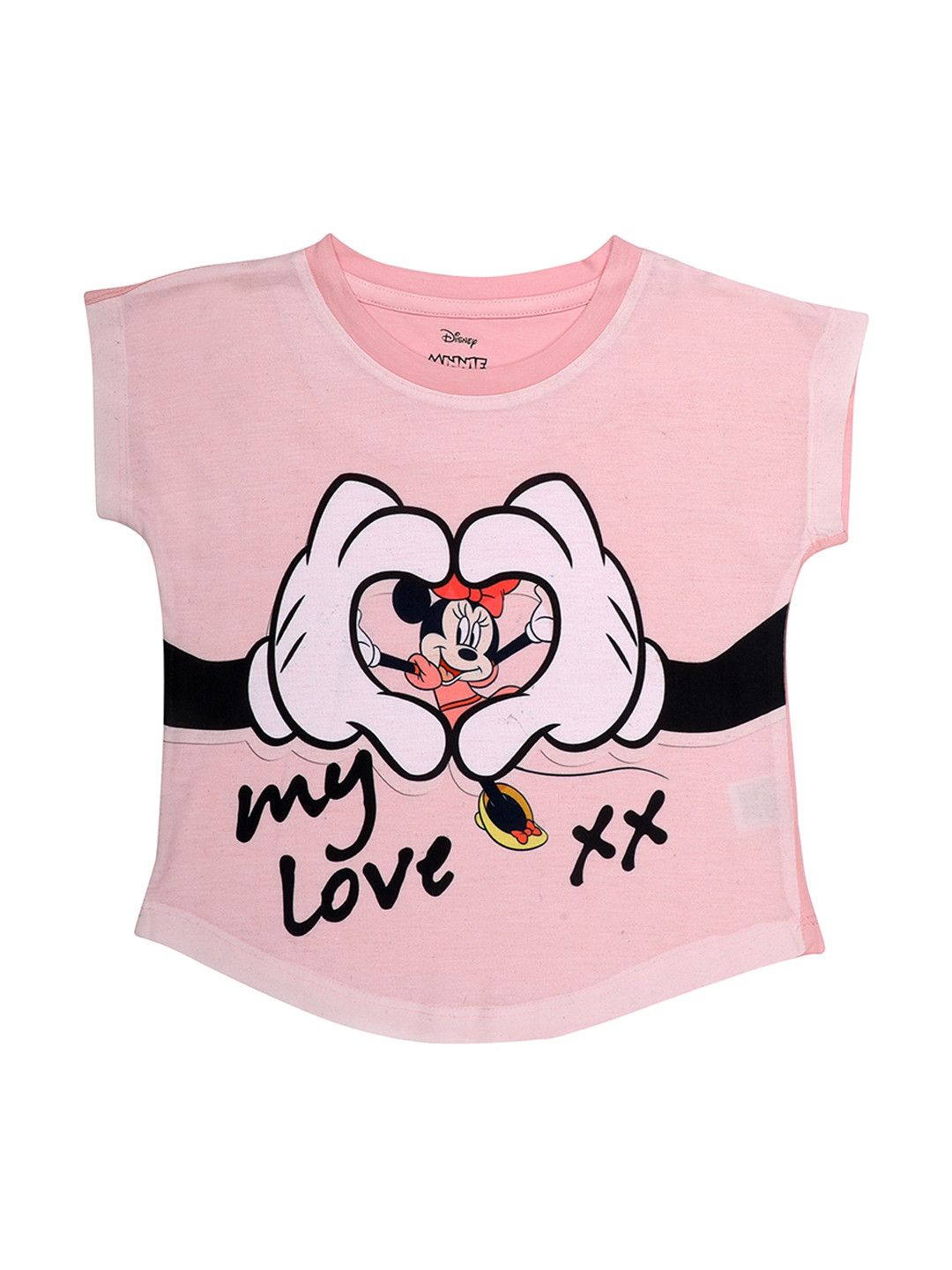 Disney by Wear Your Mind Girls Pink Printed Top