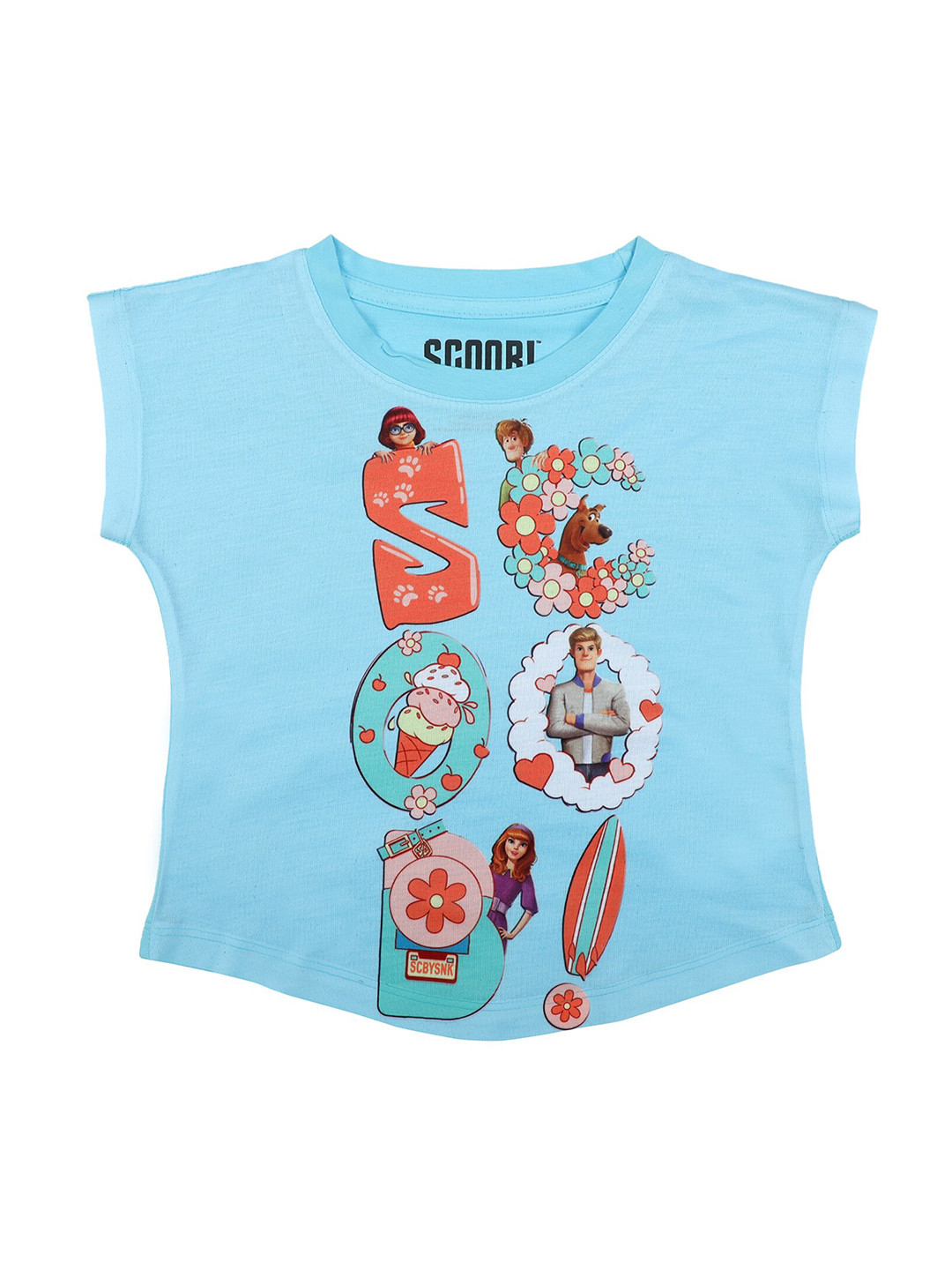 Scooby-Doo Girls Blue Printed A-Line Top