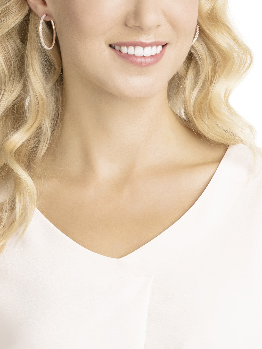 SWAROVSKI Dextera Rose Gold-Plated Stone Studded Hoop Earrings