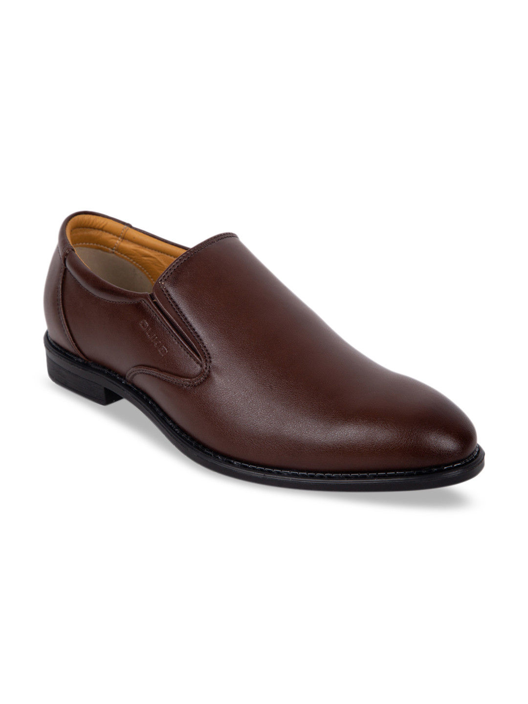 Duke Men Brown Solid Formal Slip-Ons