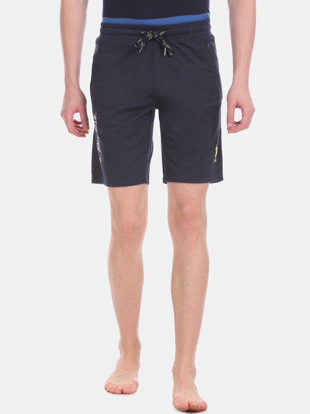 U.S. Polo Assn. Men Navy Blue Solid Lounge Shorts I677-195-PL