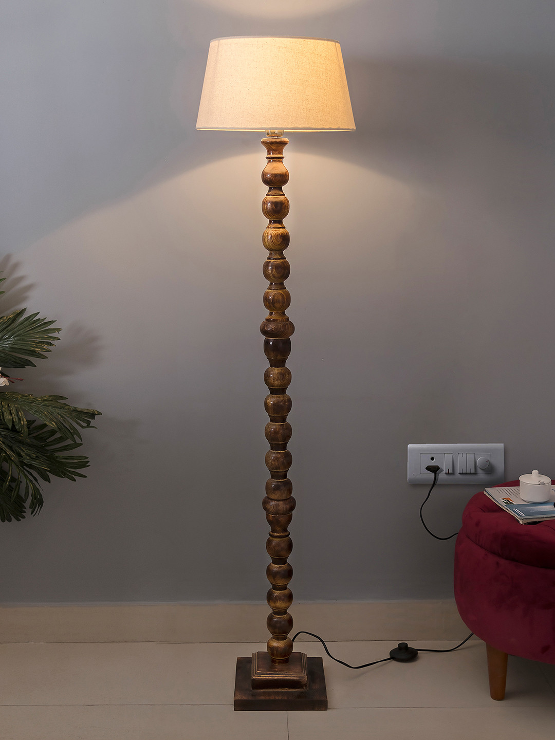 Homesake Brown Textured Handcrafted Classic Sphere Ball Club Lamp