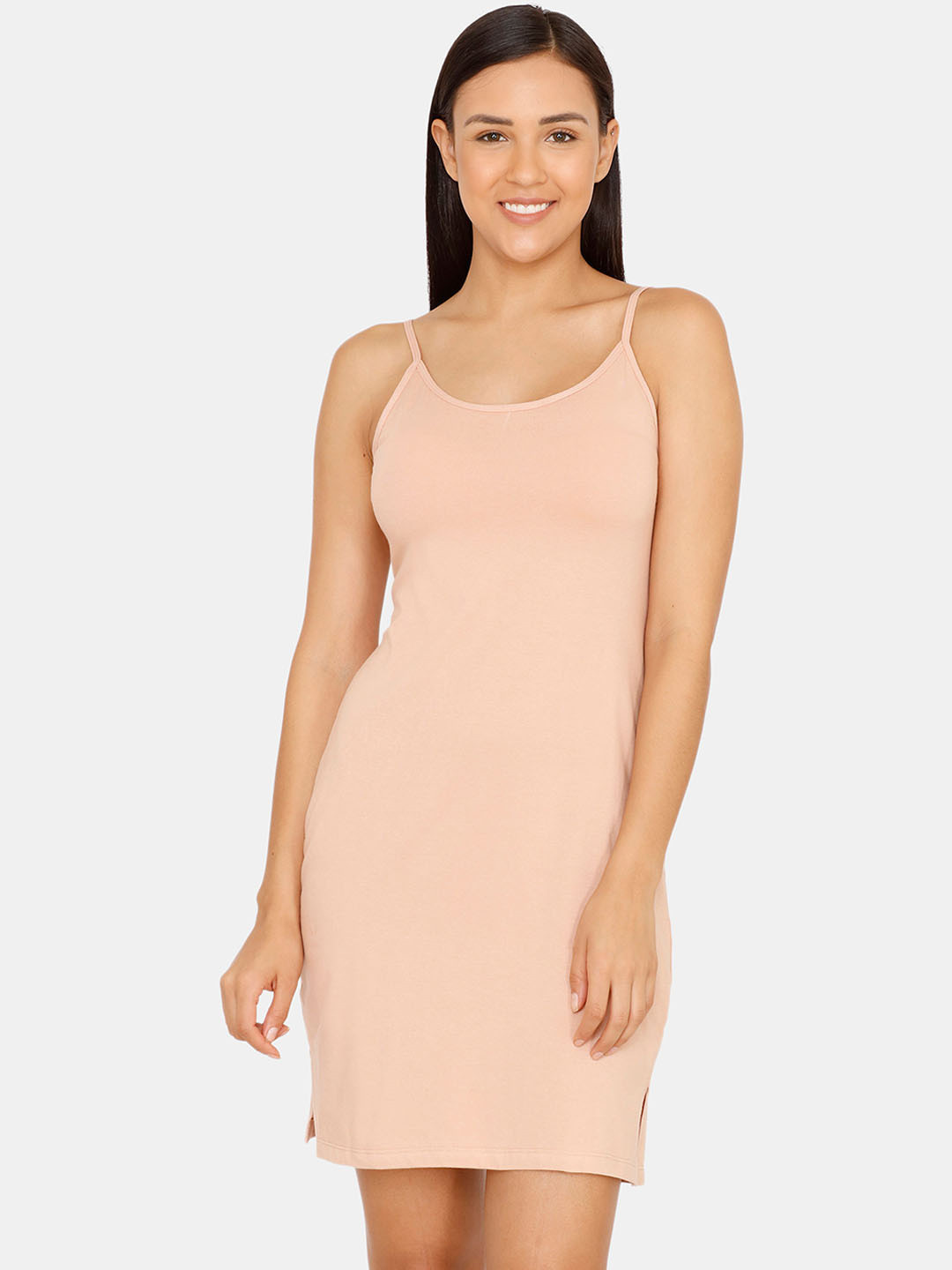 Zivame Women Beige Solid Kurta Slip Camisole ZI60AGCORE0SKIN