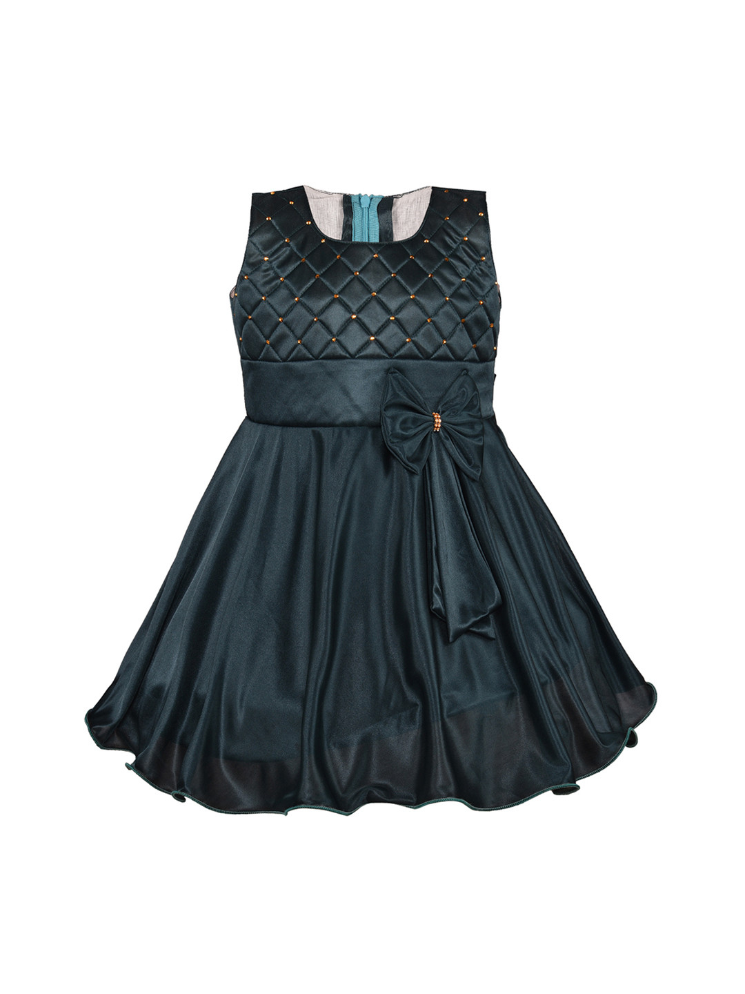 Wish Karo Girls Green Embellished Maxi Dress