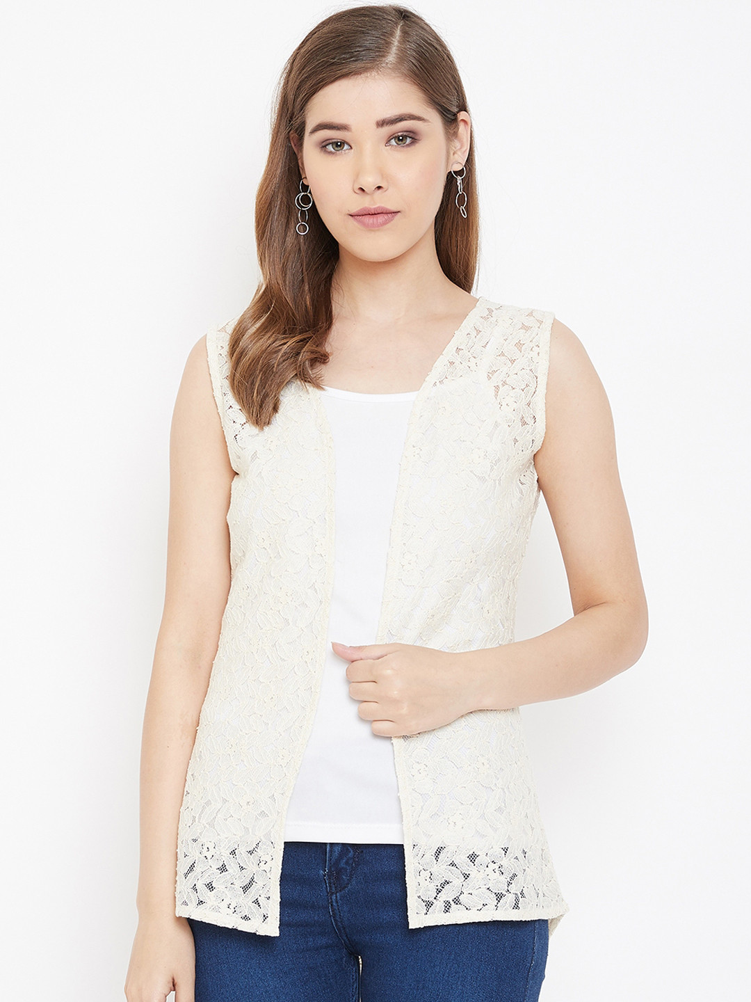 Rute Women Pink Self Design Open Front Shrug