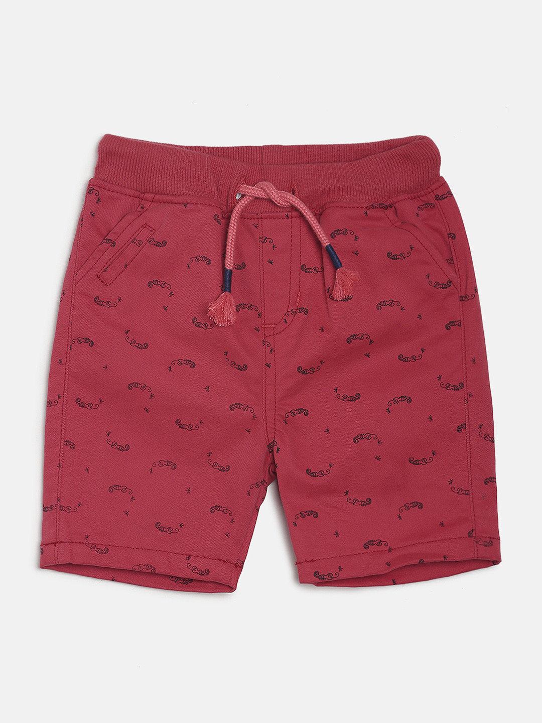 MINI KLUB Boys Red Printed Regular Fit Shorts