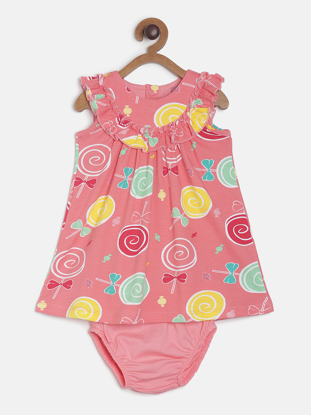 MINI KLUB Girls Pink Printed A-Line Dress
