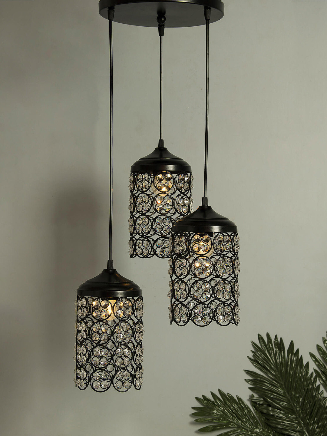 Homesake Black & Transparent Self Design Handcrafted Cluster Light